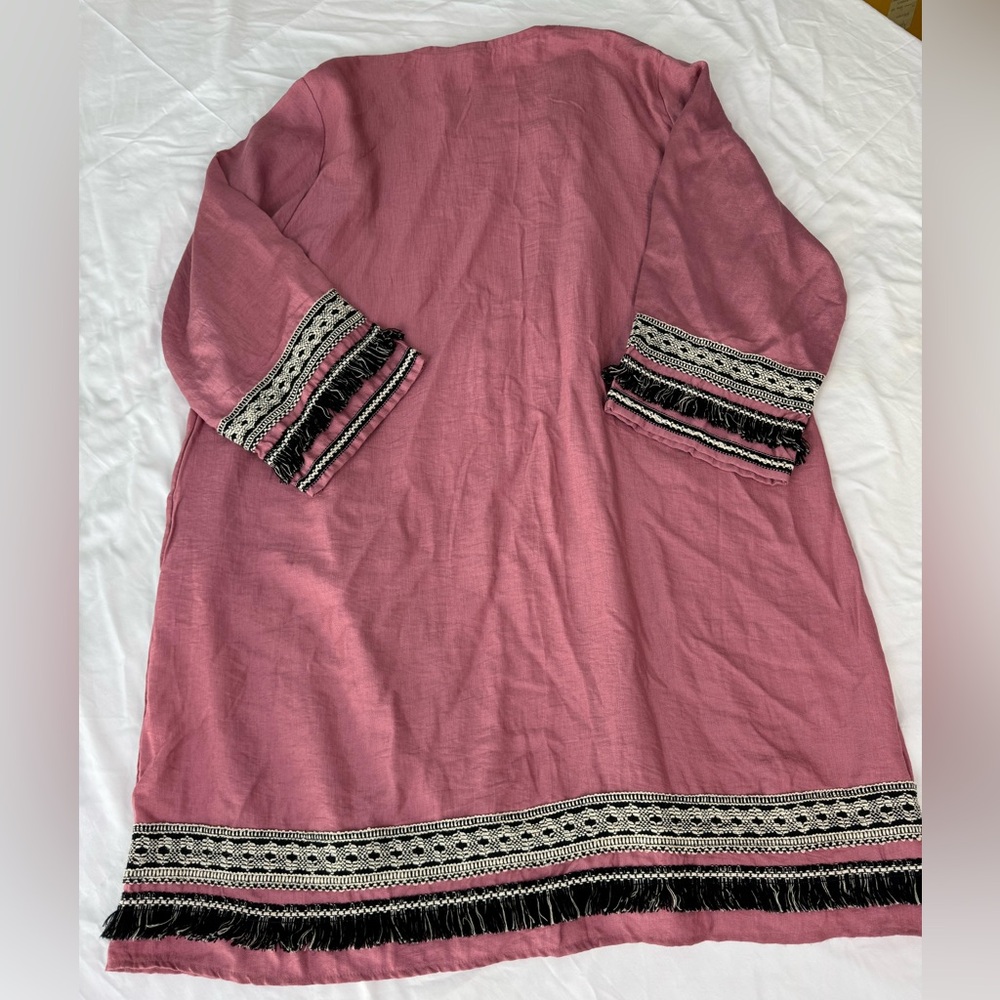 Embroidered Kimono With Fringe - Picture 2 of 8